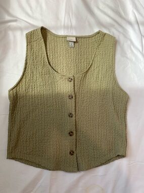 a new day Olive Green Textured Button-Front Camisole